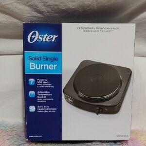 Never Used Oster Black Portable Solid Single Burner #50 CRATE